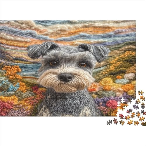 Schnauzer Puzzle 1000 Teile Puzzle Für Erwachsene Und Kinder Ab 14 Jahren Puzzel 1000pcs (75x50cm) von BIDLEAHDV