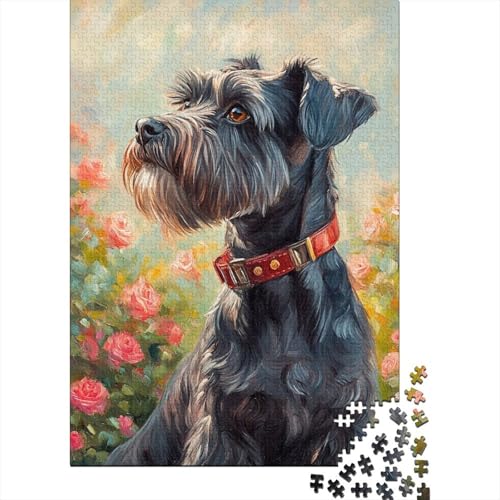 Schnauzer Puzzle 1000 Teile Schwer Puzzle Spielzeug Lernspiel Impossible Herausforderungsspielzeug Für Erwachsene Und Kinder Ab 12 Jahren 1000pcs (75x50cm) von BIDLEAHDV