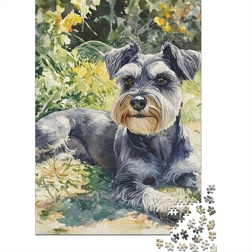 Schnauzer Puzzle 1000 Teile Schwer Puzzle Spielzeug Lernspiel Impossible Herausforderungsspielzeug Für Erwachsene Und Kinder Ab 14 Jahren 1000pcs (75x50cm) von BIDLEAHDV