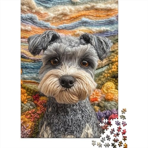 Schnauzer Puzzles 1000 Teile Schwer Puzzle Spielzeug Lernspiel Impossible Herausforderungsspielzeug Für Erwachsene Und Kinder Ab 12 Jahren 1000pcs (75x50cm) von BIDLEAHDV