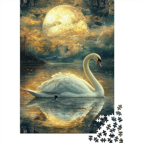 Schwan Puzzles 1000 Teile Schwer Puzzle Spielzeug Lernspiel Impossible Herausforderungsspielzeug Für Erwachsene Und Kinder Ab 12 Jahren 1000pcs (75x50cm) von BIDLEAHDV