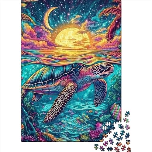 Seeschildkröte Puzzle 1000-teilige Schwer Puzzle Spielzeug Lernspiel Impossible Herausforderung Spielzeug Für Erwachsene Und Kinder Ab 12 Jahren 1000pcs (75x50cm) von BIDLEAHDV