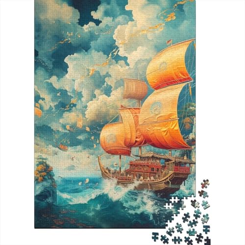 Segelschiff Puzzles 1000 Teile Schwer Puzzle Spielzeug Lernspiel Impossible Herausforderungsspielzeug Für Erwachsene Und Kinder Ab 14 Jahren 1000pcs (75x50cm) von BIDLEAHDV