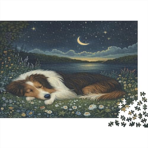 Shetland SchafeHund 1000 Teile,Impossible Puzzle,Geschicklichkeitsspiel Für Die Ganze Familie, Erwachsenen Puzzlespiel Puzzel 1000pcs (75x50cm) von BIDLEAHDV