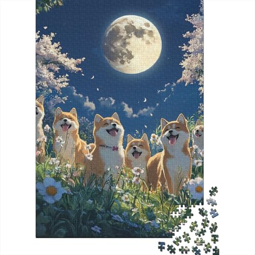 Shiba Inu Puzzle 1000-teilige Schwer Puzzle Spielzeug Pädagogisches Spiel Impossible Herausforderungsspielzeug Für Erwachsene Und Kinder in Bewährter 1000pcs (75x50cm) von BIDLEAHDV