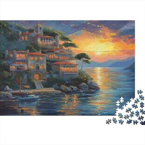 Sonnenuntergang im Hafen Puzzlespiel 1000 Teile Puzzle Für Erwachsene Und Kinder Ab 14 Jahren, Puzzle-Motiv Erwachsenen Puzzlespiel Puzzel 1000pcs (75x50cm) von BIDLEAHDV