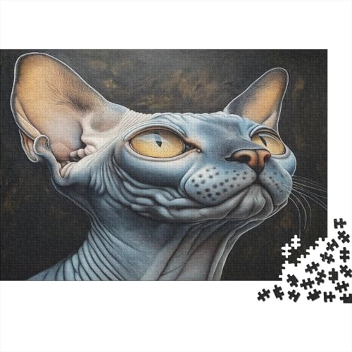Sphinx Katze Puzzle 1000 Teile Puzzles Für Erwachsene Lernspiel Herausforderungsspielzeug 1000-teilige Puzzlespiel Für Erwachsene Kinder Puzzel 1000pcs (75x50cm) von BIDLEAHDV