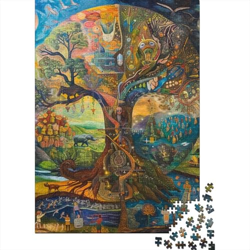 Stranges großes Baum Puzzles 1000 Teile Schwer Puzzle Spielzeug Pädagogisches Spiel Impossible Herausforderungsspielzeug Für Erwachsene Und Kinder Ab 12 Jahren 1000pcs (75x50cm) von BIDLEAHDV