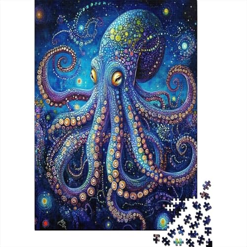 Tintenfisch Puzzle 1000-teilige Schwer Puzzle Spielzeug Lernspiel Impossible Herausforderungsspielzeug Für Erwachsene Und Kinder Ab 12 Jahren 1000pcs (75x50cm) von BIDLEAHDV
