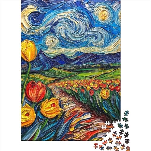 Tulpe Puzzle 1000 Teile Schwer Puzzle Spielzeug Lernspiel Impossible Herausforderungsspielzeug Für Erwachsene Und Kinder Ab 14 Jahren 1000pcs (75x50cm) von BIDLEAHDV