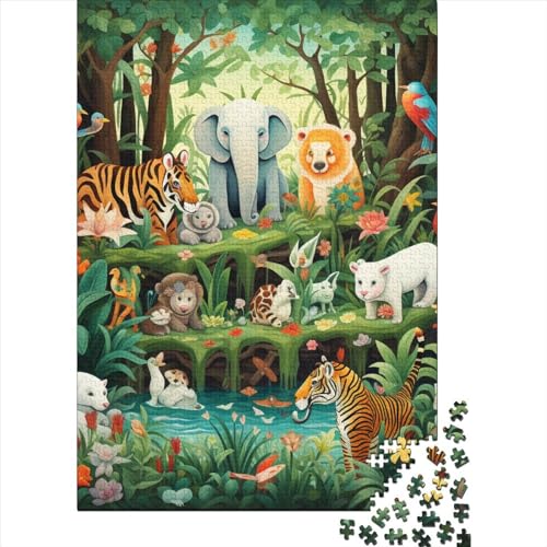 Waldtiere Puzzle 1000 Teile Schwer Puzzle Spielzeug Lernspiel Impossible Herausforderung Spielzeug Für Erwachsene Kinder 1000pcs (75x50cm) von BIDLEAHDV
