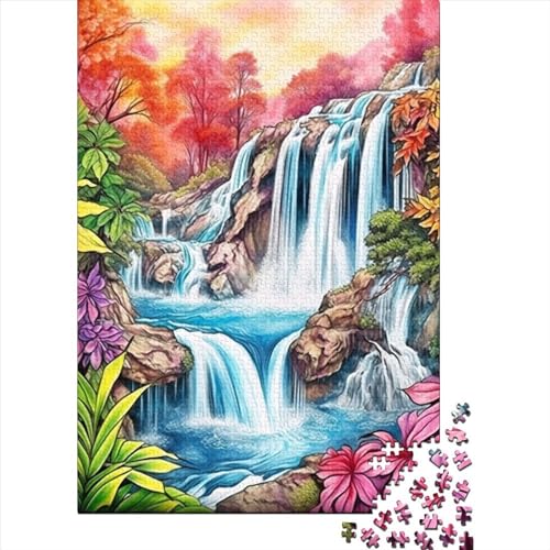 Wasserfall Puzzle 1000-teilige Schwer Puzzle Spielzeug Pädagogisches Spiel Impossible Herausforderung Spielzeug Für Erwachsene Und Kinder in Bewährter 1000pcs (75x50cm) von BIDLEAHDV