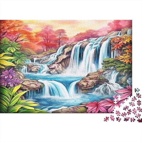 Wasserfall Puzzlespiel 1000 Teile Erwachsene -Puzzle 1000 Stück Spiel Puzzles Für Erwachsene Kinder Puzzle Erwachsenen Puzzlespiel Puzzel 1000pcs (75x50cm) von BIDLEAHDV
