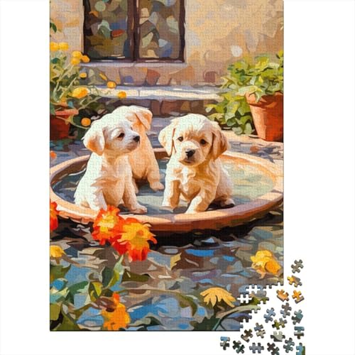 Welpen Puzzle 1000 Teile Schwer Puzzle Spielzeug Lernspiel Impossible Herausforderungsspielzeug Für Erwachsene Und Kinder Ab 12 Jahren 1000pcs (75x50cm) von BIDLEAHDV