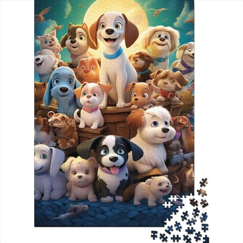 Welpen Puzzles 1000 Teile Schwer Puzzle Spielzeug Lernspiel Impossible Herausforderungsspielzeug Für Erwachsene Und Kinder Ab 14 Jahren 1000pcs (75x50cm) von BIDLEAHDV