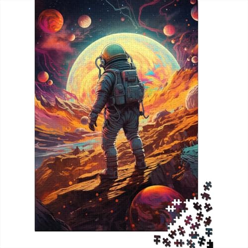 Weltraum Astronaut Puzzle 1000-teilige Schwer Puzzle Spielzeug Pädagogisches Spiel Impossible Herausforderungsspielzeug Für Erwachsene Und Kinder Ab 14 Jahren 1000pcs (75x50cm) von BIDLEAHDV