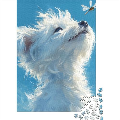 West Highland White Terrier Puzzles 1000 Teile Schwer Puzzle Spielzeug Pädagogisches Spiel Impossible Herausforderungsspielzeug Für Erwachsene Und Kinder Ab 12 Jahren 1000pcs (75x50cm) von BIDLEAHDV