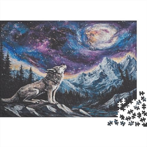 Wolf Puzzle 1000 Teile,für Erwachsene, Impossible Puzzle,farbenfrohes Legespiel,Geschicklichkeitsspiel Für Die Ganze Familie,Erwachsenenpuzzle Puzzel 1000pcs (75x50cm) von BIDLEAHDV