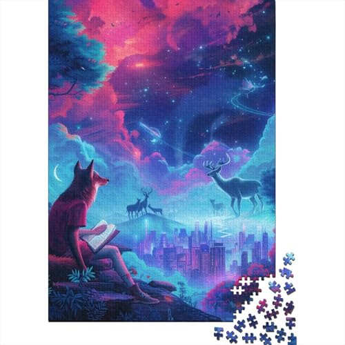 Wolf Puzzle 1000-teilige Schwer Puzzle Spielzeug Lernspiel Impossible Herausforderungsspielzeug Für Erwachsene Kinder 1000pcs (75x50cm) von BIDLEAHDV