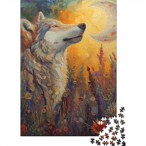 Wolf Puzzle 1000-teilige Schwer Puzzle Spielzeug Lernspiel Impossible Herausforderungsspielzeug Für Erwachsene Und Kinder Ab 14 Jahren 1000pcs (75x50cm) von BIDLEAHDV