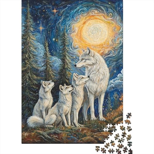 Wolf Puzzle 1000-teilige Schwer Puzzle Spielzeug Lernspiel Impossible Herausforderungsspielzeug Für Erwachsene Und Kinder Ab 14 Jahren 1000pcs (75x50cm) von BIDLEAHDV