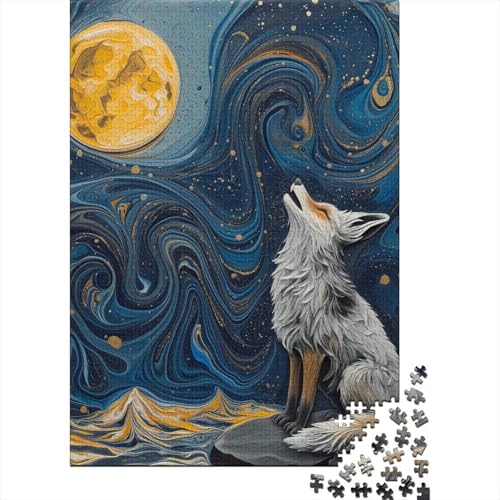 Wolf Puzzle 1000-teilige Schwer Puzzle Spielzeug Pädagogisches Spiel Impossible Herausforderung Spielzeug Für Erwachsene Und Kinder Ab 12 Jahren 1000pcs (75x50cm) von BIDLEAHDV