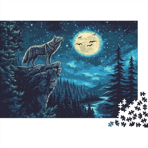 Wolf Puzzlespiel 1000 Teile Für Erwachsene, Einzigartige Kunstwerke Und Vorlage - Geburtstagsgeschenk - Spaßige Puzzles Mit Überraschung Von Puzzle in A Bag Puzzel 1000pcs (75x50cm) von BIDLEAHDV