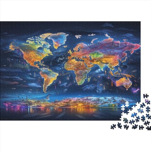 World Karte Puzzle 1000 Teile Für Erwachsene Und Kinder Ab 14 Jahrenfür Stressabbauer Puzzlespiel Erwachsenen Puzzlespiel Puzzel 1000pcs (75x50cm) von BIDLEAHDV