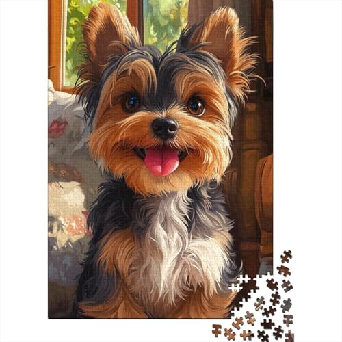 Yorkshire Terrier Puzzles 1000 Teile Schwer Puzzle Spielzeug Pädagogisches Spiel Impossible Herausforderungsspielzeug Für Erwachsene Kinder 1000pcs (75x50cm) von BIDLEAHDV