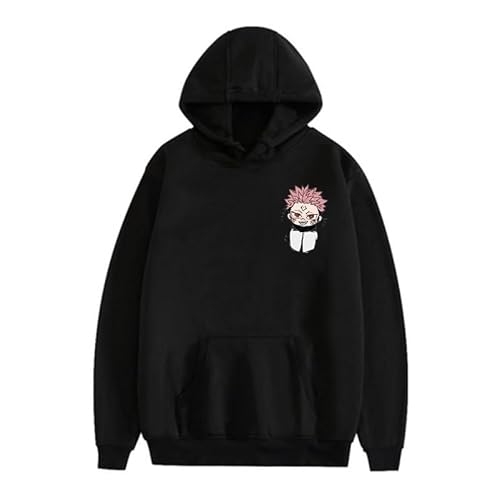 BIEGMAI JJK Geto Suguru Itadori Yuji Fushiguro Megumi Hoodies Anime Hoodies Cosplay Kapuzenpullover Langarm Sweatshirts Mode Schwarz Manga Gedruckt Pullover (Typ 1, XXS) von BIEGMAI