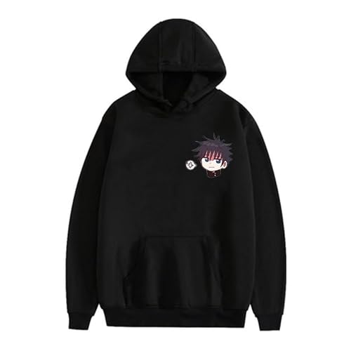 BIEGMAI JJK Geto Suguru Itadori Yuji Fushiguro Megumi Hoodies Anime Hoodies Cosplay Kapuzenpullover Langarm Sweatshirts Mode Schwarz Manga Gedruckt Pullover (Typ 8, L) von BIEGMAI