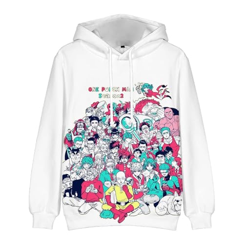 BIEGMAI One Punch Man Hoodie Anime Saitama Tatsumaki Garou Cosplay Hoodies Cartoon Charakter Druck Pullover Sweatshirt Erwachsene Unisex Sport Langarm Kapuzenoberteile (Typ 3, M) von BIEGMAI