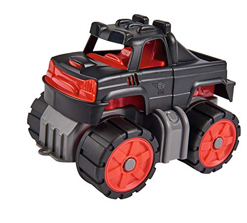 BIG - Power-Worker Mini Monstertruck - kleines Spielzeug Auto ideal für Unterwegs, Reifen aus Softmaterial, rot, schwarz, anthrazit , für Kinder ab 2 Jahren von BIG Spielwarenfabrik