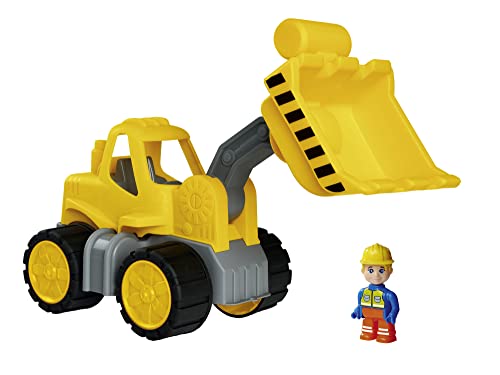 BIG-Power-Worker Radlader + Figur - Spielzeug Auto ideal für Unterwegs, Reifen aus Softmaterial, beweglicher Ladearm, inklusive Figur, für Kinder ab 2 Jahren von BIG Spielwarenfabrik