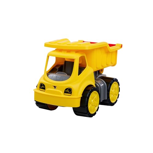 Big Power Worker – Classic Kipper (21cm) mit Reifen aus Softmaterial - Spielzeug Auto ideal für Unterwegs, bewegliche Kippmulde mit Ladekappe, für Kinder ab 2 Jahre, Gelb von BIG Spielwarenfabrik