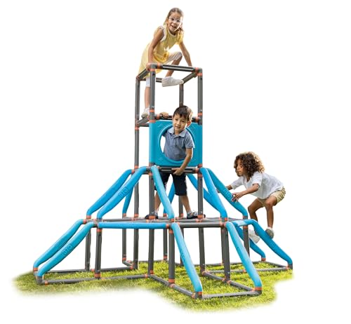 BIG Kraxxl The Giant Kletterturm - großes Klettergerüst Outdoor für Kinder von 3-7 Jahre (bis max. 100 kg) - Kletterpyramide auf 4 Etagen mit Basketball-Ring, 185 x 230 x 185 cm von BIG Spielwarenfabrik