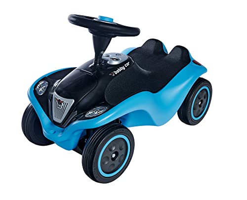 BIG-Bobby-Car NEXT - Deluxe Variante, Kinderfahrzeug mit LED-Front Scheinwerfer, Flüsterreifen und weichem Sitz, belastbar bis zu 50 kg, Rutschfahrzeug für Kinder ab 1 Jahr, Blau von BIG Spielwarenfabrik