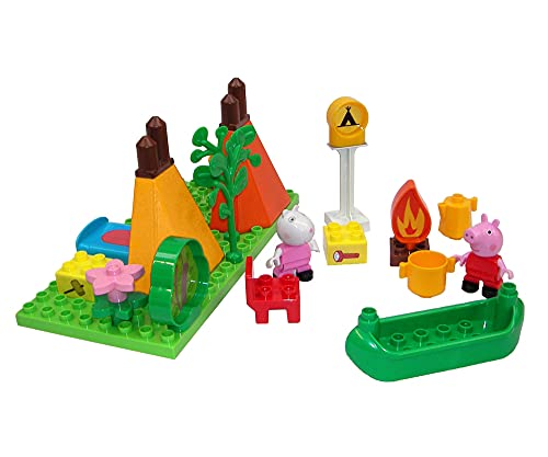 BIG-Bloxx Peppa Pig Camping Set - Peppa´s Campingausstattung, Construction Set, BIG Bloxx Set bestehend aus Peppa Wutz und Suzy und Camper Set, 25 Teile, für Kinder ab 18 Monaten von BIG Spielwarenfabrik