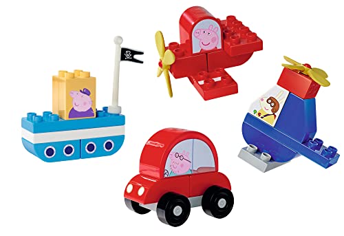 BIG-Bloxx - Peppa Pig Fahrzeuge - 4 Peppa Wutz Spielzeug-Fahrzeuge für Kinder von 18 Monaten bis 5 Jahren, 24 bunte Bausteine von BIG Spielwarenfabrik