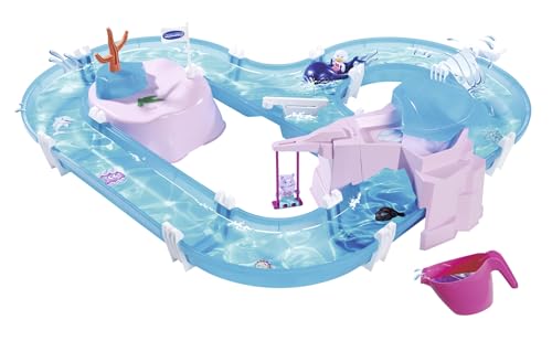 AquaPlay Meerjungfrau Wasserbahn - Outdoor-Wasserspiel mit Bahn, Boot und 2 Spiel-Figuren in Meerjungfrauen-Optik, Wasserspielzeug für Kinder ab 3 Jahre, 108 x 90 x 18 cm von AquaPlay