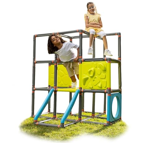 Big Kraxxl The Frame Kletterturm - Klettergerüst Outdoor für Kinder von 3-7 Jahre (bis max. 100 kg) - Spielturm zum Klettern & Bouldern mit einfachen Griffen, 140 x 140 x 140 cm von BIG Spielwarenfabrik