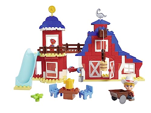 BIG-Bloxx - Dino Ranch Clubhaus - XXL Spielset (168 Bausteine) für großes Club House mit Mehreren Etagen, Spielfigur Jon, Dino Figur Blitz und Zubehör, für Kinder von 18 Monate bis 5 Jahre von BIG Spielwarenfabrik