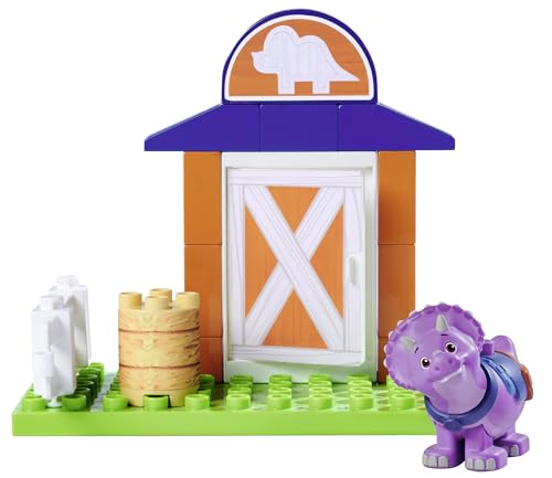 BIG-Bloxx - Dino Ranch Stall mit Dino Tango - Bausteine (16 Teile) für kleines Dino-Haus mit Dinosaurier-Figur, Spielsteine für Kinder von 18 Monate bis 5 Jahre von BIG Spielwarenfabrik