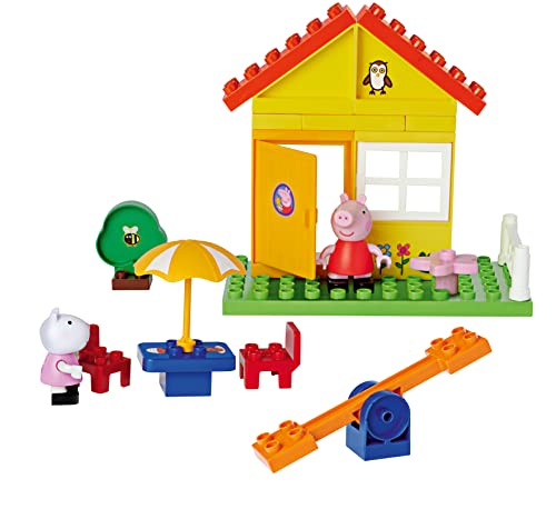 BIG-Bloxx Peppa Garten Haus - Peppa's Garden House, Construction Set, BIG-Bloxx Set inklusive Peppa und Luzie Locke, 26 Teile, für Kinder ab 18 Monaten von BIG Spielwarenfabrik
