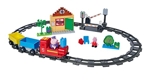 BIG-Bloxx Peppa Pig - Train Fun - Construction Set, BIG-Bloxx Set inklusive Peppa und Opa Wutz, 55 Teile, für Kinder ab 18 Monaten von BIG Spielwarenfabrik