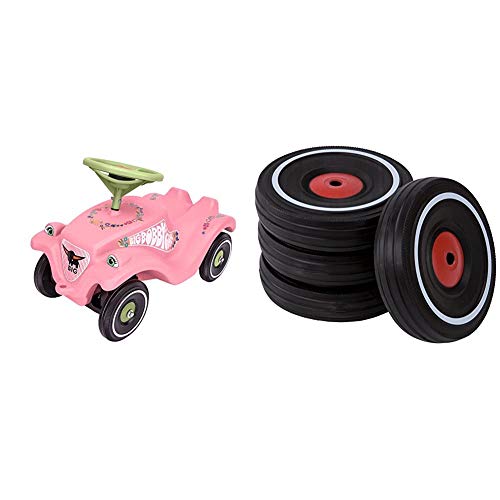 Big-Bobby-Car Classic Flower - Kinderfahrzeug mit Blumenaufklebern für Jungen und Mädchen & Bobby Car Whisper Wheels - Flüsterräder für Rutscher Autos, Reifen-Set mit Befestigungsclips Big-Bobby-Car Classic Flower - Kinderfahrzeug mit Blumenaufklebern für Jungen und Mädchen & Bobby Car Whisper Wheels - Flüsterräder für Rutscher Autos, Reifen-Set mit Befestigungsclips von BIG Spielwarenfabrik