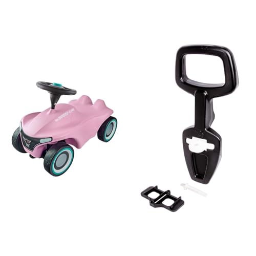 Big-Bobby-Car Neo Zartrosa - Rutschfahrzeug für drinnen und draußen & Big Spielwarenfabrik 800056445 - Bobby Car Walker - 2-in-1 Lauflernhilfe und Rückenlehne in Einem von BIG Spielwarenfabrik