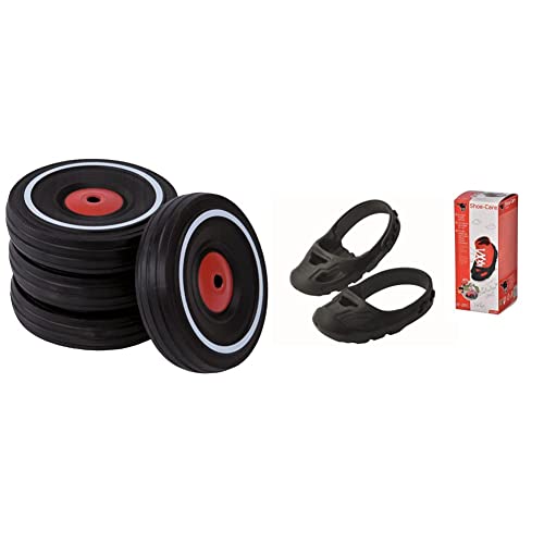 Big - Bobby Car Whisper Wheels - Flüsterräder für Rutscher Autos, Reifen-Set mit Befestigungsclips und Montageanleitung & Big - Shoe-Care Schuhschoner - für Kinderschuhe der Größe 21 bis 27, schwarz Big - Bobby Car Whisper Wheels - Flüsterräder für Rutscher Autos, Reifen-Set mit Befestigungsclips und Montageanleitung & Big - Shoe-Care Schuhschoner - für Kinderschuhe der Größe 21 bis 27, schwarz von BIG Spielwarenfabrik