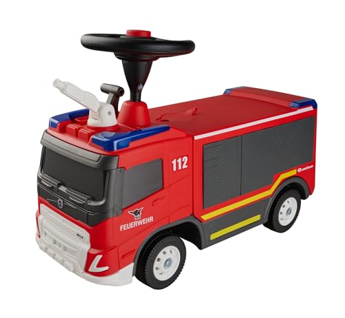 BIG Feuerwehr Rutschauto ab 2 Jahre - großes Feuerwehrauto zum Fahren und Spielen mit Hupe und Wasserspritzfunktion (bis 6 Meter), Rutschfahrzeug für Kinder von 2-5 Jahre (max. 50 kg) von BIG Spielwarenfabrik
