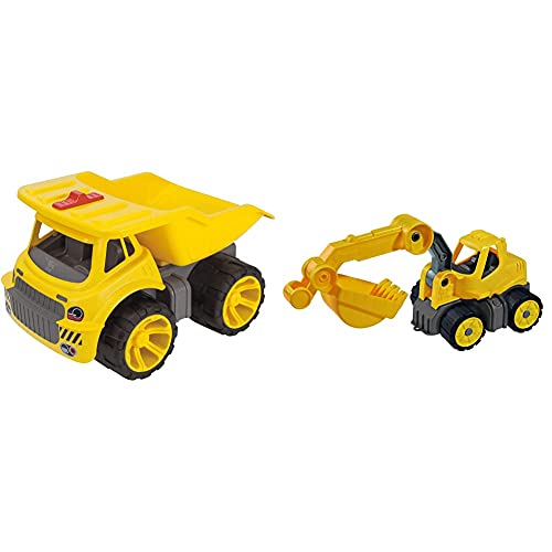 Big - Power-Worker Maxi Truck - Kinderfahrzeug, geeignet als Sandspielzeug und für das Kinderzimmer & Power-Worker Mini Bagger - Baggerfahrzeug geeignet als Sandspielzeug und für das Kinderzimmer von BIG Spielwarenfabrik